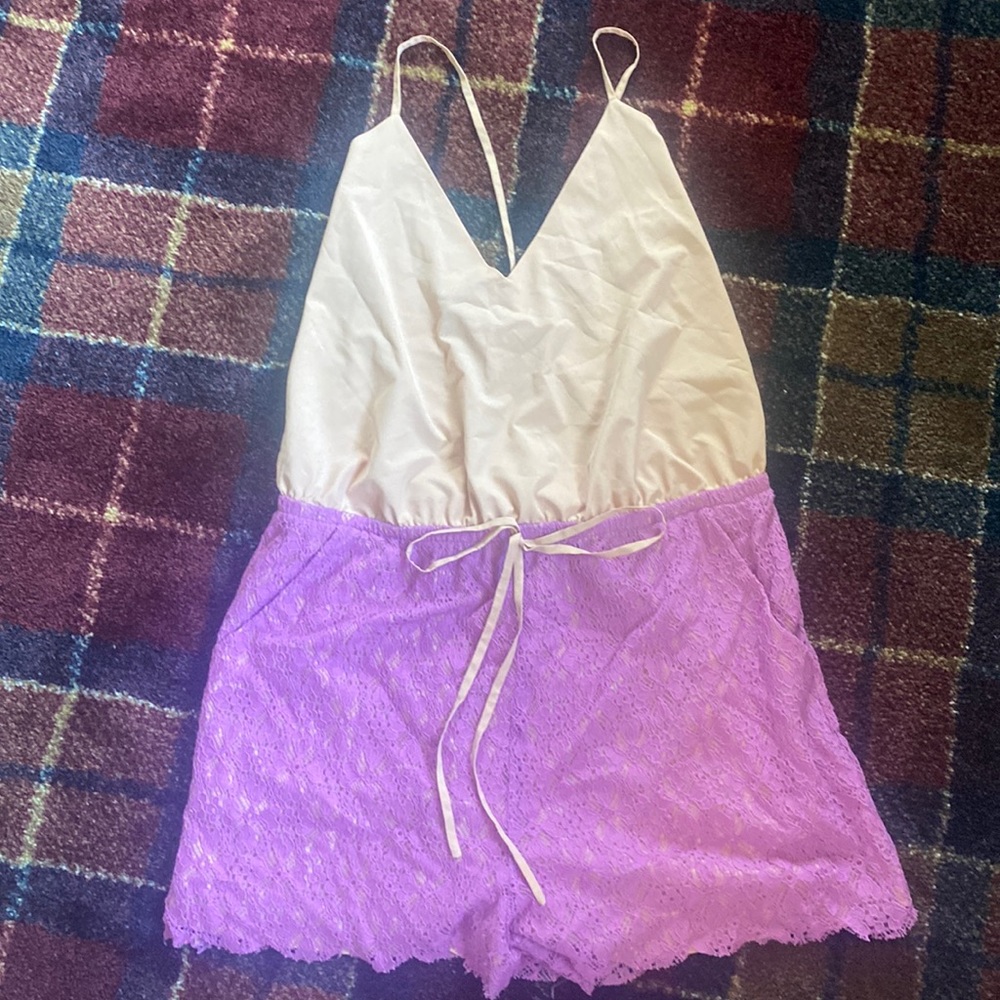 Shore road by Pooja two tone romper size L lace bottom